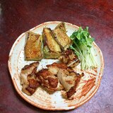 白ナスと鶏モモのケイジャンスパイスソテー。